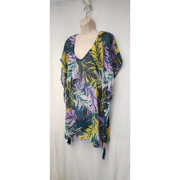 Palisades Beach Club Women's V-Neck Sheer Chiffon Swimsuit Covered Size XS-SM - Picture 5 of 11